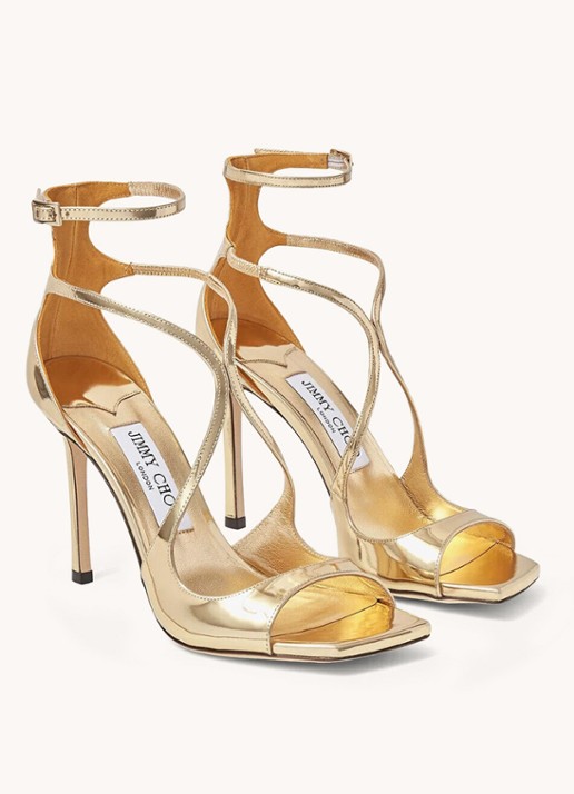 Jimmy Choo Azia 110 sandalette met metallic finish - detail 3 goud