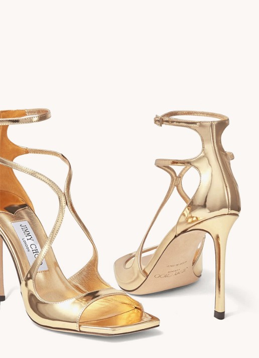 Jimmy Choo Azia 110 sandalette met metallic finish - detail 4 goud