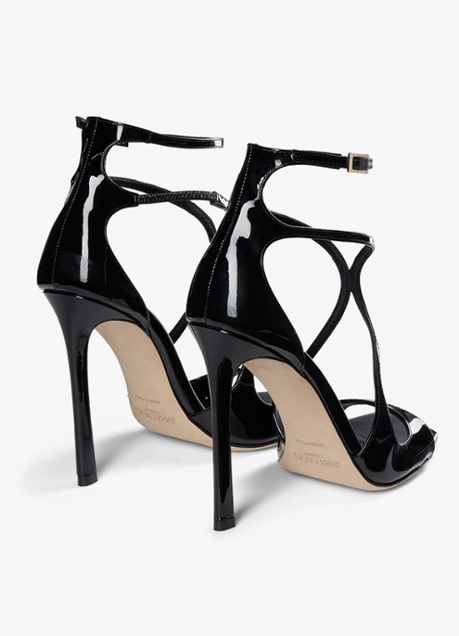 Jimmy Choo Azia sandalette van lakleer - achterkant 5 zwart