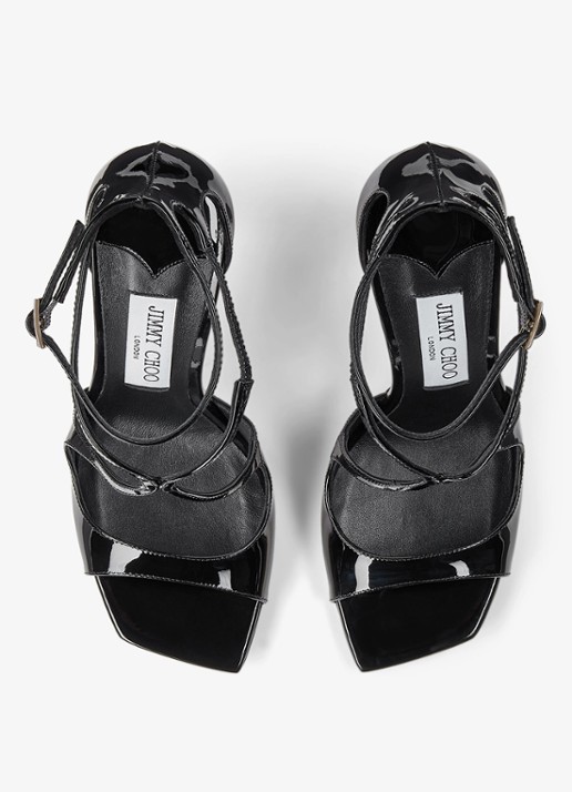 Jimmy Choo Azia sandalette van lakleer - detail 2 zwart