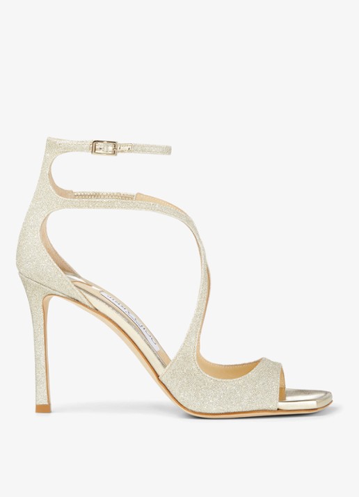 Jimmy Choo Azia sandalette van leer met glitter