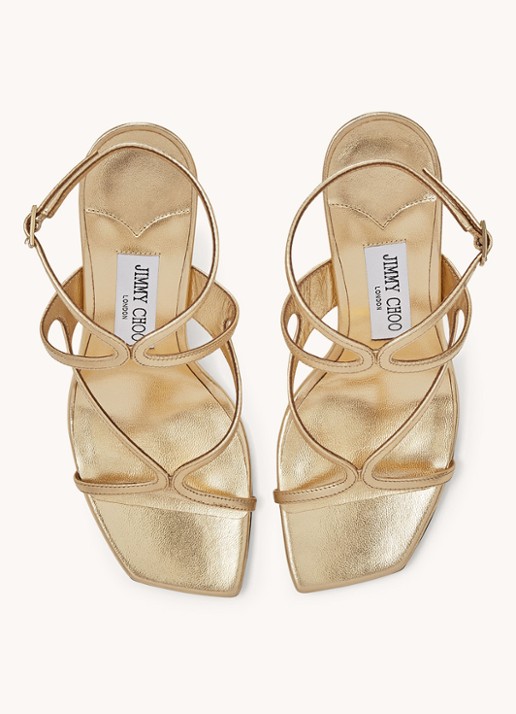 Jimmy Choo Azie 85 sandalette van lamsleer - detail 4 goud