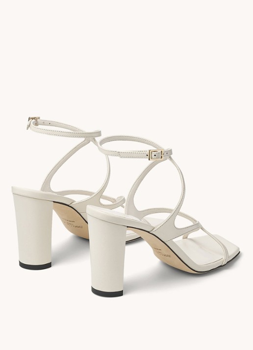 Jimmy Choo Azie 85 sandalette van lamsleer - detail 2 gebroken wit
