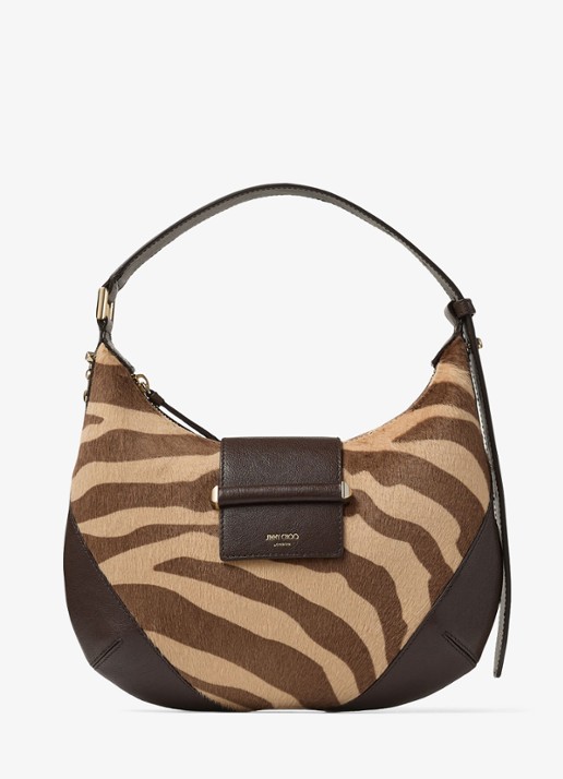 Jimmy Choo Bar Hobo/S schoudertas van kalfsleer met ponyhair