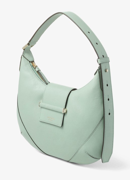 Jimmy Choo Bar Hobo/S schoudertas van lamsleer - voorkant 2 groen