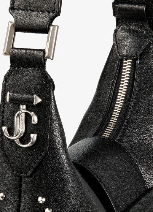 Jimmy Choo Bar Hobo/S schoudertas van schapenleer met studs - detail 5 zwart