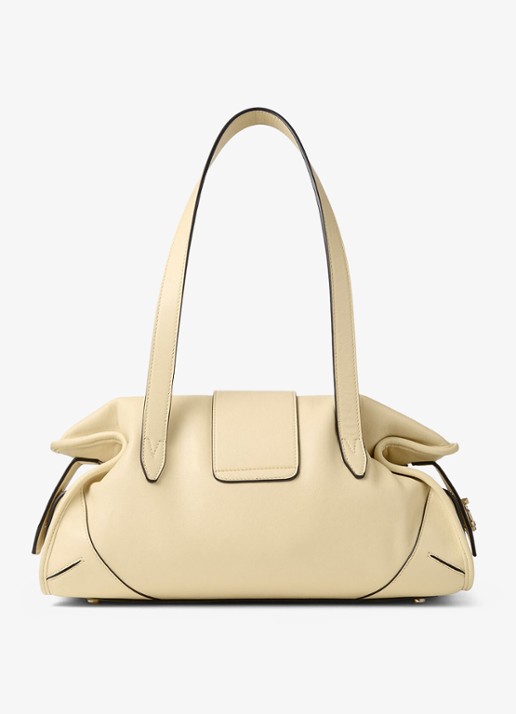Jimmy Choo Bar Holdall Medium schoudertas van lamsleer - achterkant gebroken wit