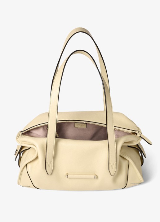 Jimmy Choo Bar Holdall Medium schoudertas van lamsleer - detail 4 gebroken wit
