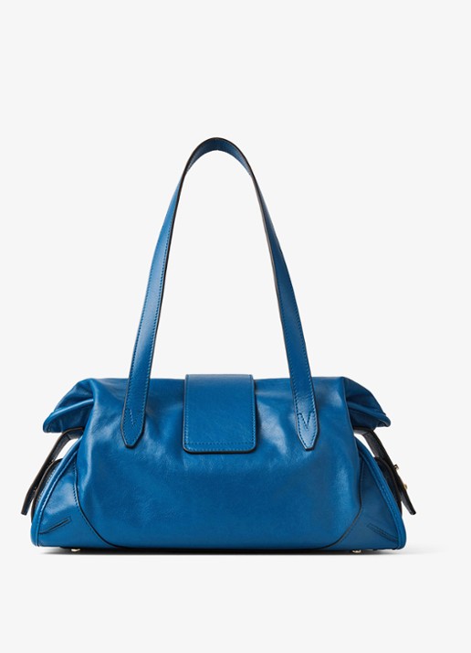 Jimmy Choo Bar Holdall Medium schoudertas van lamsleer - achterkant 3 blauw