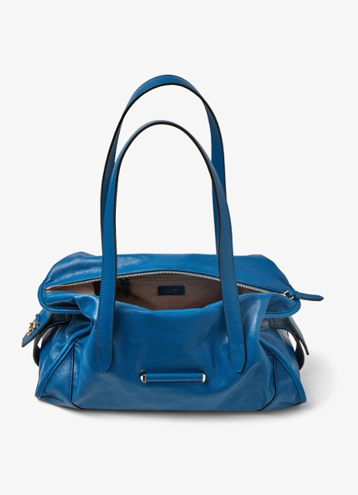 Jimmy Choo Bar Holdall Medium schoudertas van lamsleer - detail blauw