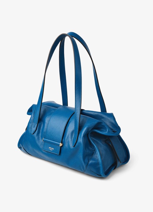 Jimmy Choo Bar Holdall Medium schoudertas van lamsleer - voorkant 5 blauw