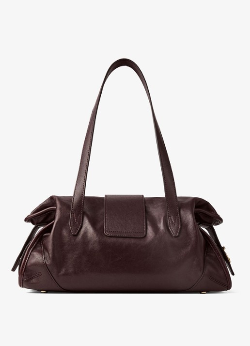 Jimmy Choo Bar Holdall Medium schoudertas van lamsleer - achterkant 5 donkerrood