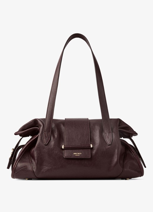 Jimmy Choo Bar Holdall Medium schoudertas van lamsleer - voorkant 3 donkerrood