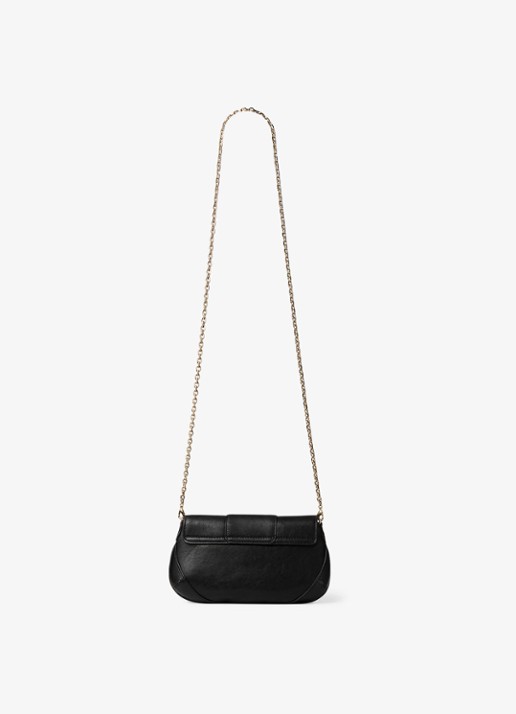 Jimmy Choo Bar Wallet/Chain crossbodytas van lamsleer - achterkant 3 zwart