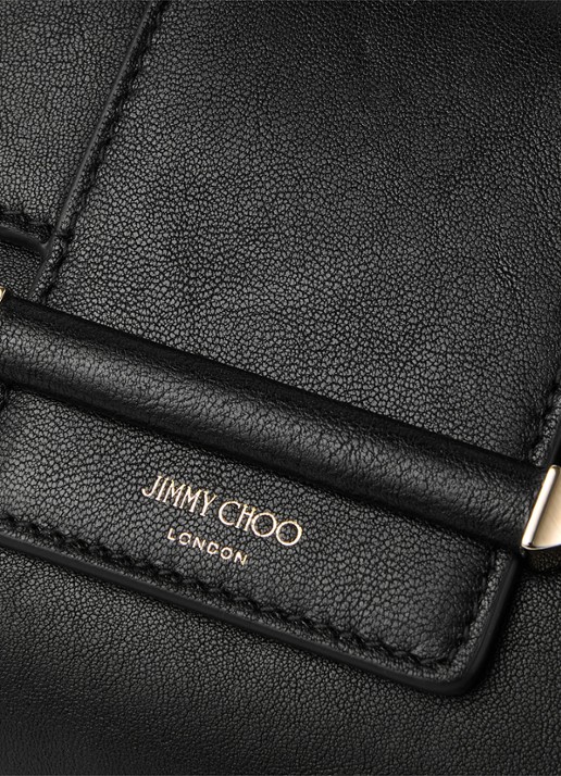 Jimmy Choo Bar Wallet/Chain crossbodytas van lamsleer - detail 2 zwart