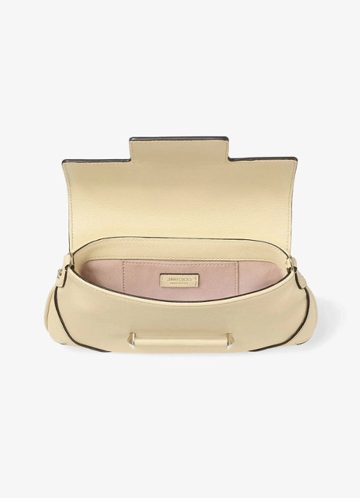 Jimmy Choo Bar Wallet/Chain crossbodytas van lamsleer - detail creme
