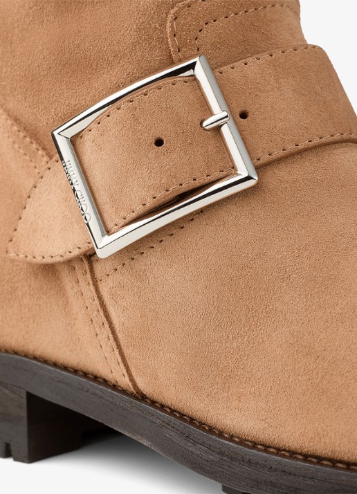 Jimmy Choo Biker boot van kalfssuède - detail 2 bruin