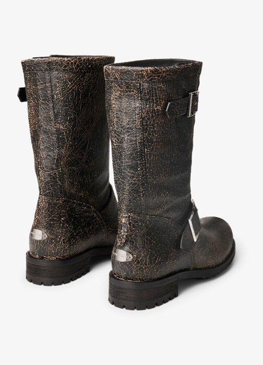 Jimmy Choo Biker Mid biker boot van schapenleer - achterkant 3 zwart