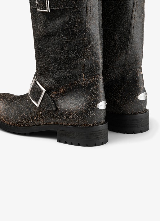 Jimmy Choo Biker Mid biker boot van schapenleer - detail 4 zwart