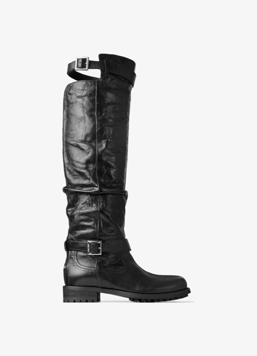 Jimmy Choo Biker overknee laars van lamsleer