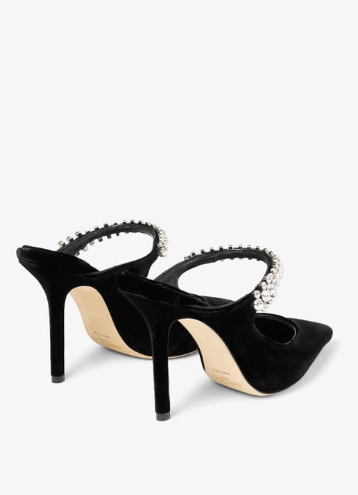 Jimmy Choo Bing 100 muiltje van fluweel - achterkant 5 zwart
