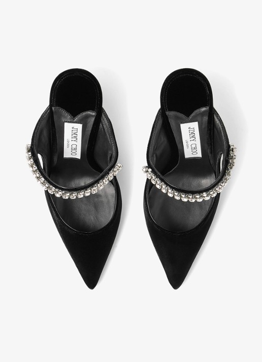Jimmy Choo Bing 100 muiltje van fluweel - detail 3 zwart