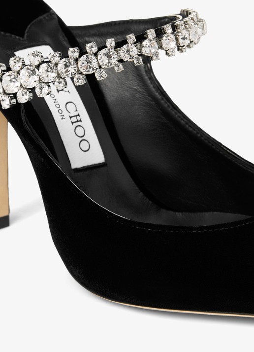Jimmy Choo Bing 100 muiltje van fluweel - detail 4 zwart