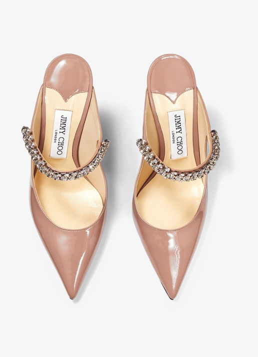 Jimmy Choo Bing muiltje van kalfsleer met lakfinish - detail 2 oudroze
