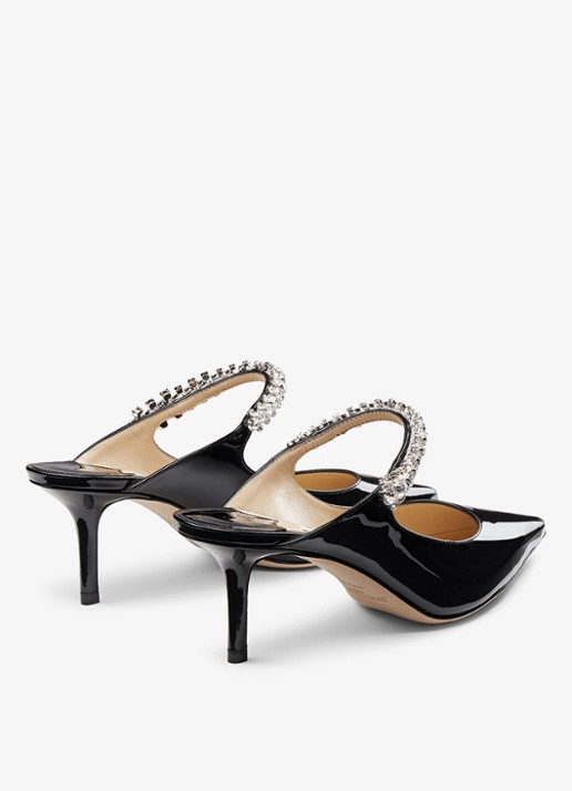 Jimmy Choo Bing muiltje van kalfsleer met lakfinish - achterkant zwart