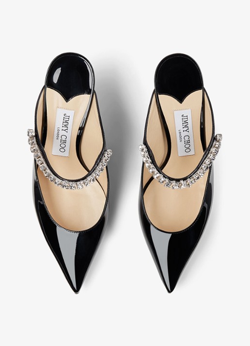 Jimmy Choo Bing muiltje van kalfsleer met lakfinish - detail 5 zwart