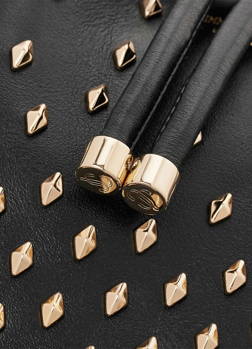 Jimmy Choo Bon Bon Bucket/S handtas van kalfsleer - detail 2 zwart