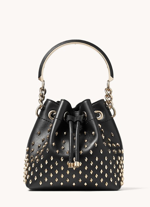 Jimmy Choo Bon Bon Bucket/S handtas van kalfsleer - voorkant 6 zwart