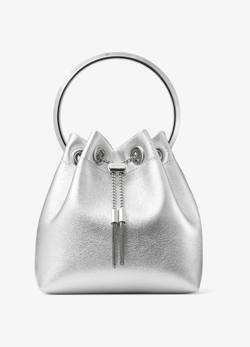 Jimmy Choo Bon Bon handtas van lamsleer met metallic finish