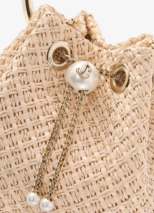 Jimmy Choo Bon Bon handtas van raffia - detail 4 beige