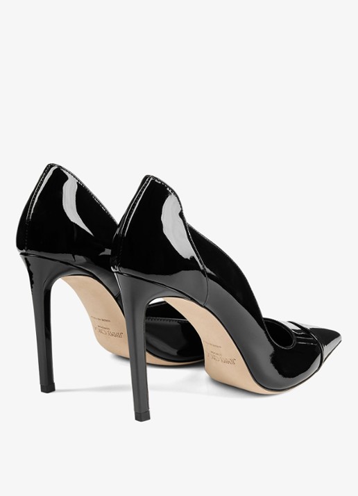 Jimmy Choo Brigitte 100 pump van lakleer - achterkant 5 zwart