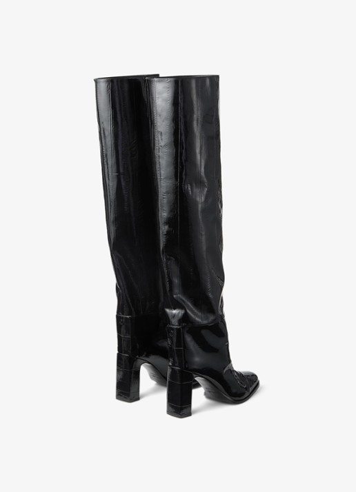 Jimmy Choo Caly 85 overknee laars van kalfsleer  - achterkant zwart