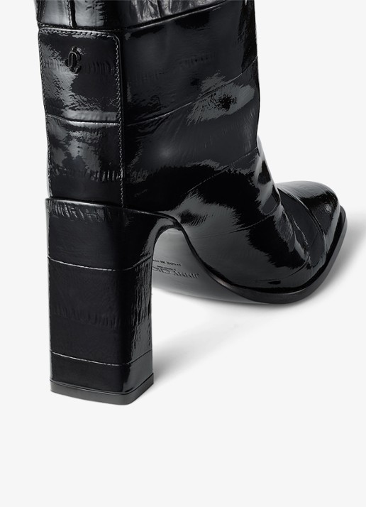 Jimmy Choo Caly 85 overknee laars van kalfsleer  - detail 2 zwart