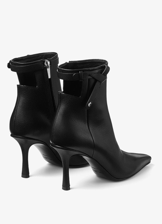 Jimmy Choo Camie 85 enkellaarsje van geitenleer - achterkant 4 zwart