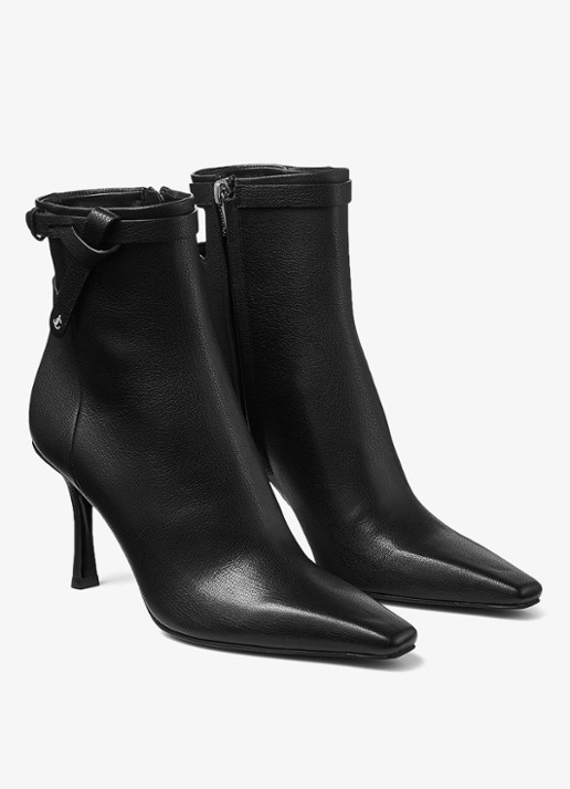 Jimmy Choo Camie 85 enkellaarsje van geitenleer - voorkant 2 zwart