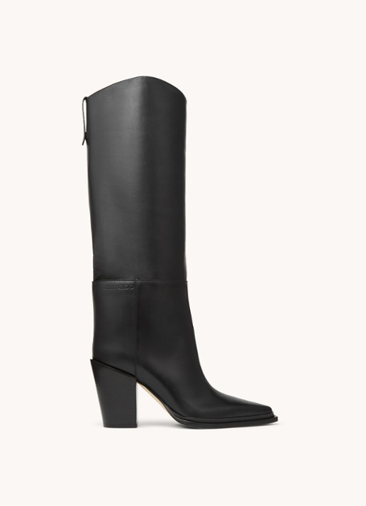 Jimmy Choo Cece 80 laars van kalfsleer - voorkant zwart