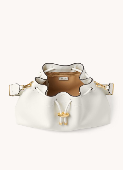 Jimmy Choo Cinch M schoudertas van kalfsleer - detail 4 wit