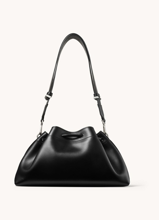 Jimmy Choo Cinch M schoudertas van kalfsleer - achterkant 3 zwart