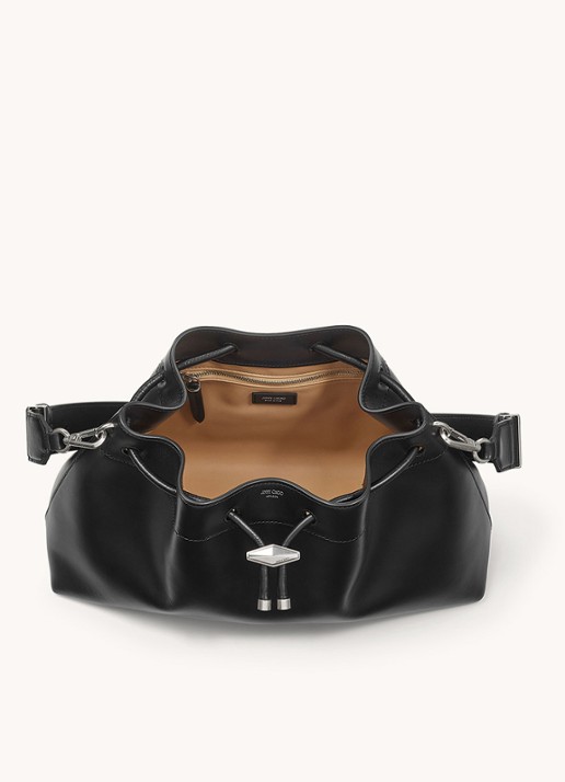 Jimmy Choo Cinch M schoudertas van kalfsleer - detail 4 zwart