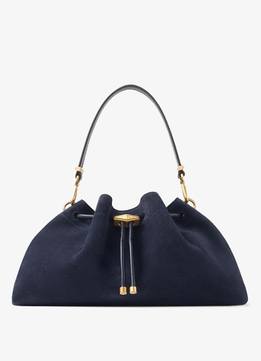 Jimmy Choo Cinch M schoudertas van kalfssuède met afneembare schouderriem