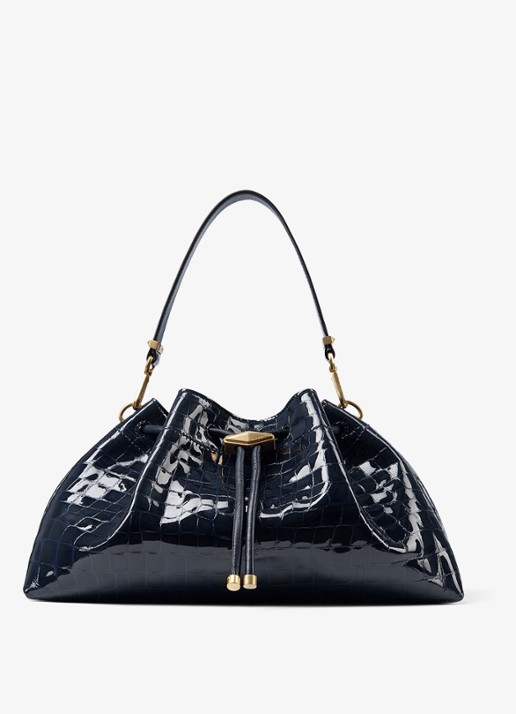 Jimmy Choo Cinch M schoudertas van leer met crocostructuur