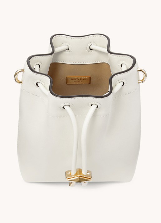 Jimmy Choo Cinch Mini crossbodytas van kalfsleer - detail 4 gebroken wit