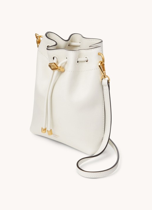 Jimmy Choo Cinch Mini crossbodytas van kalfsleer - voorkant 2 gebroken wit