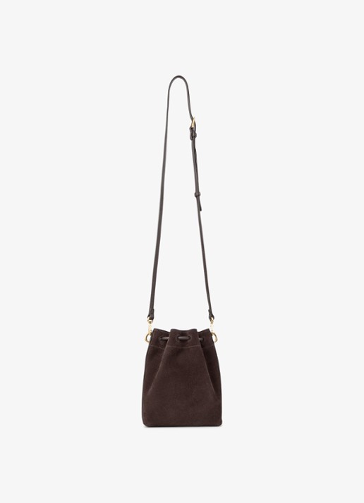 Jimmy Choo Cinch Mini handtas van kalfssuède - detail 5 donkerbruin