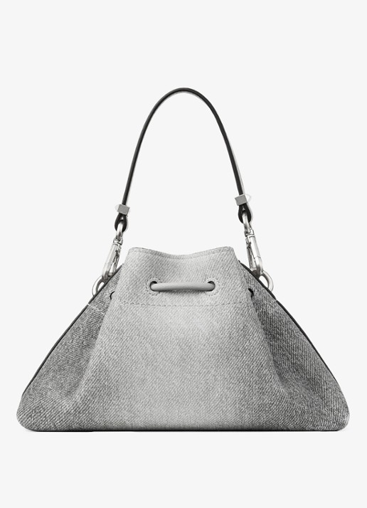 Jimmy Choo Cinch S schoudertas van suède - achterkant 6 grijs