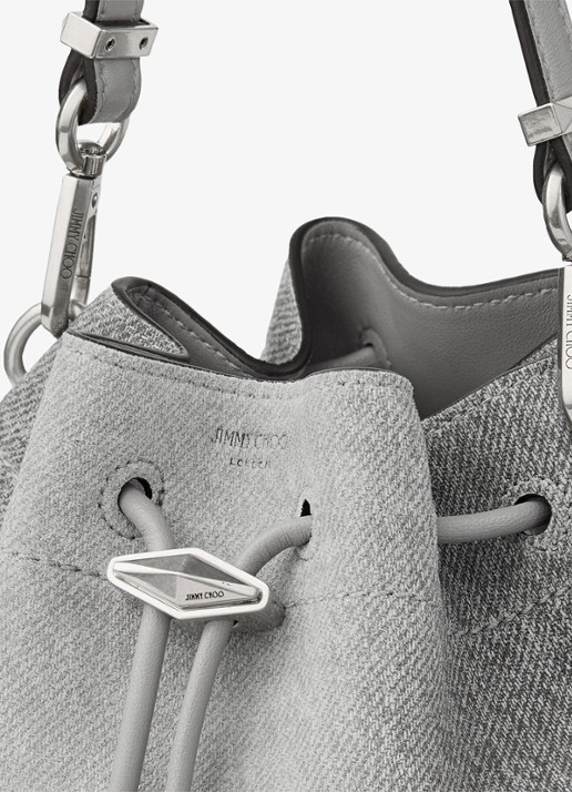 Jimmy Choo Cinch S schoudertas van suède - detail 4 grijs